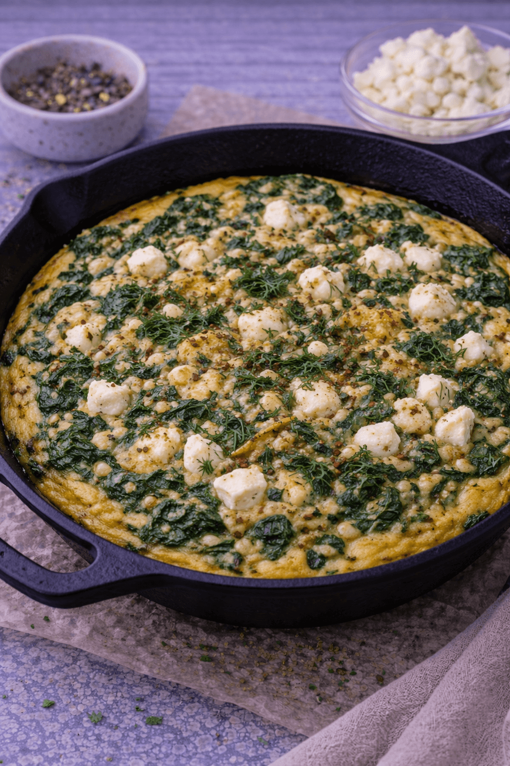 7 Spice Frittata with Spinach & Feta