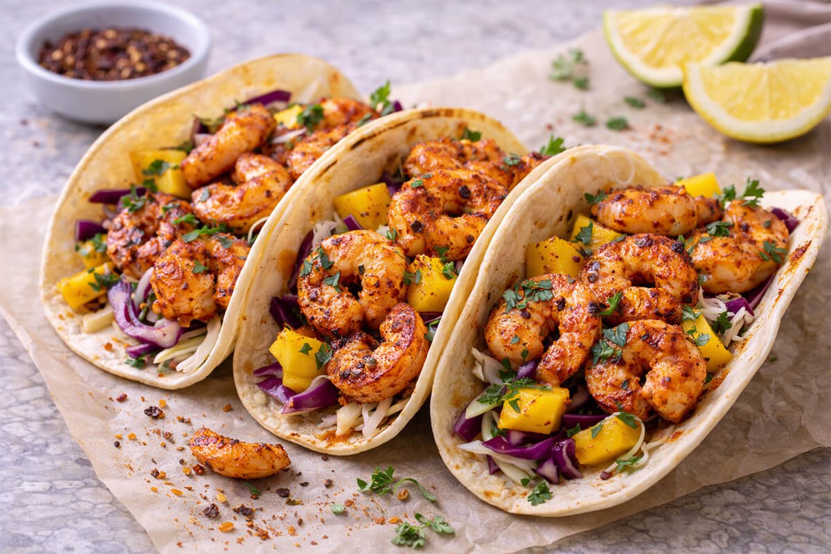 Aleppo Pepper Shrimp Tacos