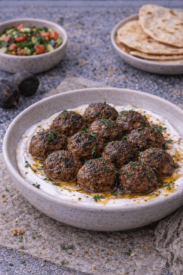 Loomi-Spiced Lamb Meatballs with Yogurt