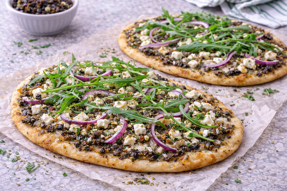 Za’atar Olive Tapenade Flatbread Pizza