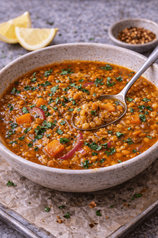 Shawarma-Spiced Lentil Soup