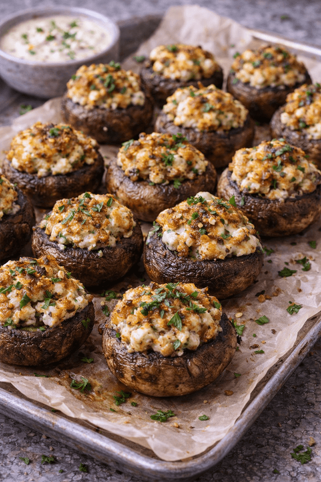 Shawarma-Spiced Stuffed Mushrooms