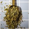 Jordanian thyme dried leaves texture close up – Middle Eastern herb